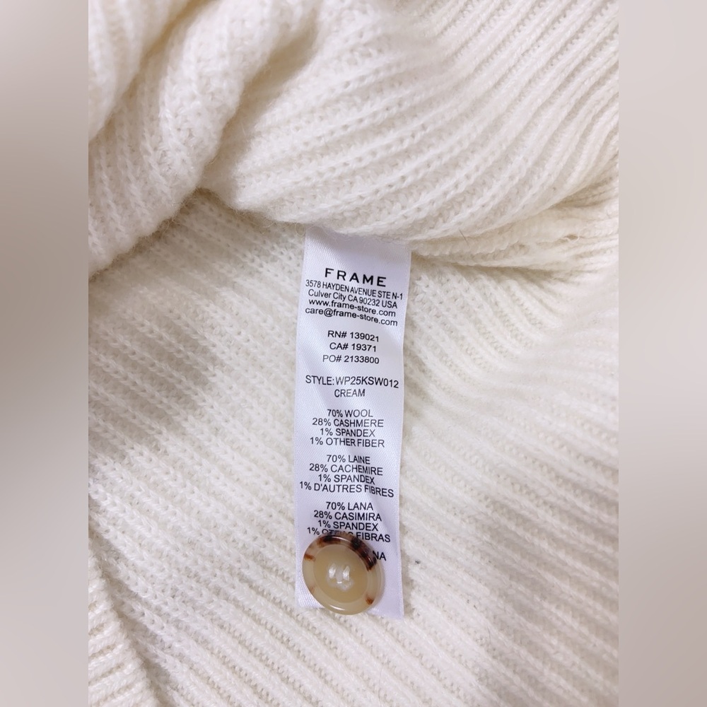 NWT Frame Denim Shrunken Wool and Cashmere Cardigan - Picture 9 of 9